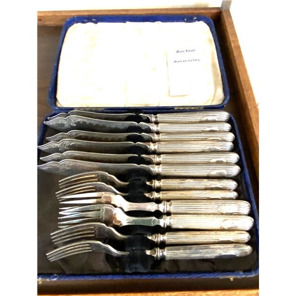 Antique Silver Plate Fish Cutlery A