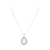 Image 1 : 16.34 ctw Opal And Diamond Pendant & Chain - 14KT White Gold