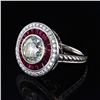 Image 1 : 3.18 ctw CENTER Diamond and 1.66 ctw Ruby 18K White Gold Ring (3.64 ctw Diamonds