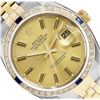 Image 1 : Rolex Mens 2T 18K Yellow Gold Diamond And Sapphire Bezel Datejust With Rolex Box