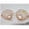 Image 6 : Glasswares - 2 Crystal cream n sugar, 2 pink cream n sugar, pot holder