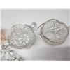 Image 7 : Glasswares - 2 Crystal cream n sugar, 2 pink cream n sugar, pot holder