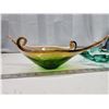 Image 3 : 2 Blown glass decorative bowls - Green & Orange/Green