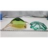 Image 5 : 2 Blown glass decorative bowls - Green & Orange/Green