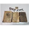 Image 1 : Vintage books - damaged covers & reading glasses