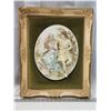 Image 1 : Vintage framed porcelain figures 3D picture - 17"x21"H