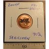 Image 1 : 2004P New Effigy Canadian Small Cent. Specimen-66. Red.