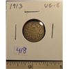 Image 1 : 1913 Canadian Silver 10 Cents VG-8.