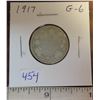 Image 1 : 1917 Canadian Silver 25 Cents. Issued during World War I. G-6.