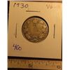 Image 1 : 1930 Canadian Silver 25 Cents. VG-8.