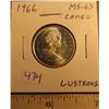 Image 1 : 1966 Canadian Silver 25 Cents. MS-63 with Cameo. Lustrous.