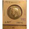 Image 1 : 1952 Canadian Silver 50 Cents. The last issue of King George VI. AU-50.