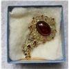 Image 3 : Amber stone & Gold toned brooch with original box "Heooers, Nanaimo,BC