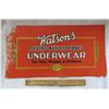 Image 1 : 1920's Mosse Jaw Sask cardboard trolley sign "Watson's Underware" 11x20"