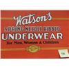 Image 4 : 1920's Mosse Jaw Sask cardboard trolley sign "Watson's Underware" 11x20"