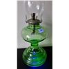 Image 3 : Green Depression Coal Oil lamp Uranium glass
