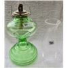 Image 6 : Green Depression Coal Oil lamp Uranium glass