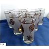 Image 1 : Set of 6 MCM Retro drinking glasses 22k gold trim