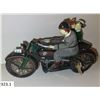 Image 1 : Tin Lithographed windup 1920s Motorcycle with Sidecar, older reproduction, with key.