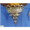 Image 3 : Vintage MCM (Mid-Century Modern) Retro hanging amber swag lamp.  This lamp is in just beautiful cond