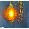 Image 4 : Vintage MCM (Mid-Century Modern) Retro hanging amber swag lamp.  This lamp is in just beautiful cond