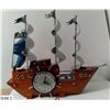 Image 1 : Vintage "United" Ship Clock/TV Lamp.  This MCM lamp/clock is in just incredible condition, as close 