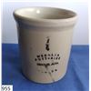 Image 1 : Rare - 1/4 Gallon Medalta Potteries Crock.  No chips or cracks, some smudging of the black writing. 
