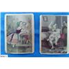 Image 1 : Set of 2 - 1870s Hand-tinted Photograph Trade Cards, by artist J.P. Soule.  Original photo cards wit