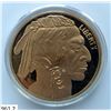 Image 2 : 2010 US Buffalo Indian Head 24k Gold Clad Coin Copy In Plastic Case , Mint condition.