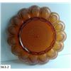 Image 2 : Vintage Mid-Century Modern Indiana Glass Carnival Amber Deviled Egg Plate, no chips or cracks