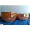Image 1 : Pair of Fire-King Peach Lusterware Mixing Bowls. 7 inches and 9 inches across.
