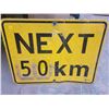 Image 1 : next 50 KM highway sign 23.5x17.5"