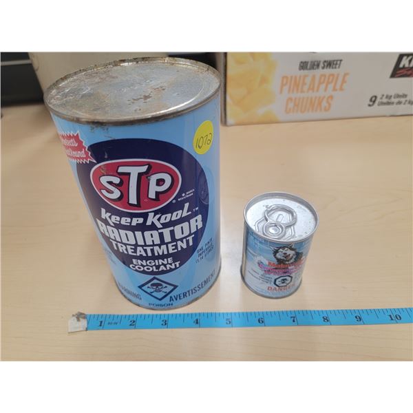 STP 1 qt. oil tin (full) & Malamute additive tin (full)