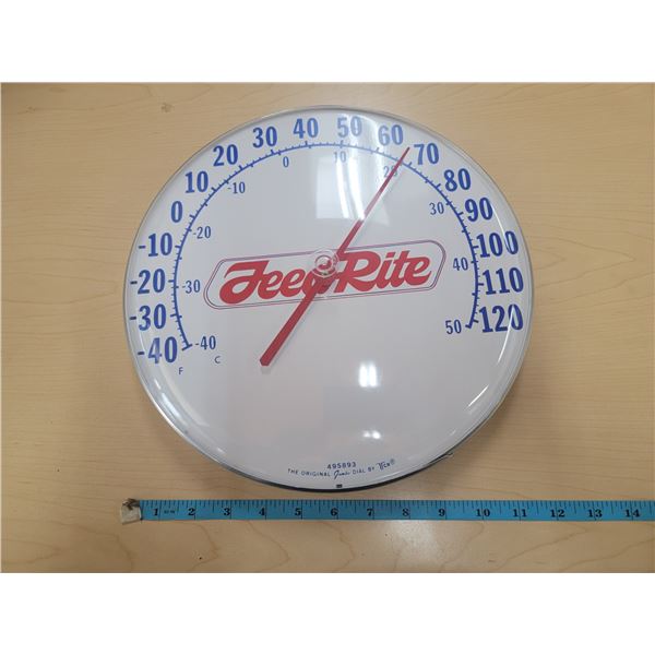 12" round Feedrite Foods jumbo advertising thermometer