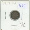 Image 1 : 1917 Canadian silver 5 cent coin