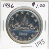 Image 1 : 1936 Canadian voyageur silver dollar