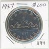 Image 1 : 1937 Canadian voyageur silver dollar