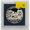 Image 1 : 1989 Canadian Mackenzie River Bicentennial Dollar 23.3g 50% Silver
