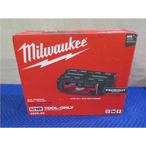 Milwaukee 2950-20 M18 Packout Radio + Charger New in Box (Tool Only)