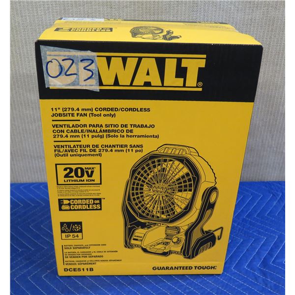 DeWalt DCE511B Cordless 11" Jobsite Fan New in Box (Tool Only)