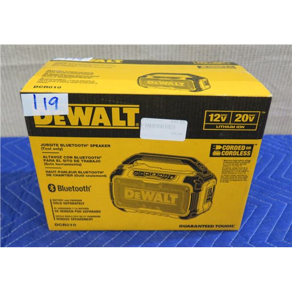 DeWalt DCR010 Jobsite Bluetooth Speaker New in Box (Tool Only)