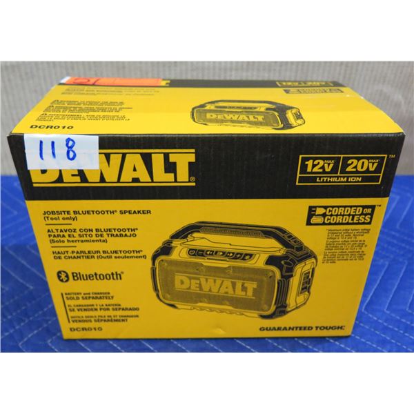 DeWalt DCR010 Jobsite Bluetooth Speaker New in Box (Tool Only)
