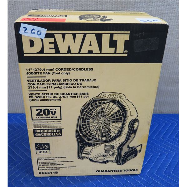 DeWalt DCE511B Cordless 11" Jobsite Fan New in Box (Tool Only)