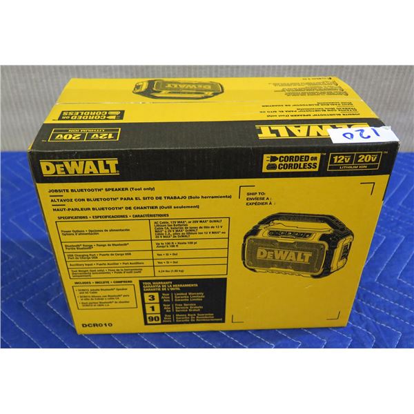 DeWalt DCR010 Jobsite Bluetooth Speaker New in Box (Tool Only)