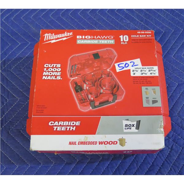 Milwaukee 49-56-9290 Big Hawg 10 Piece Carbide Hole Saw Kit New in Box