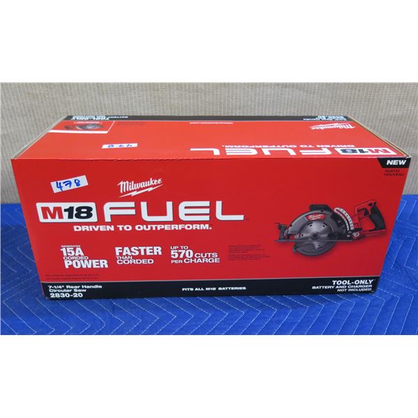 Milwaukee 2830-30 Rear Handle Circular Saw New in Box (Tool Only)