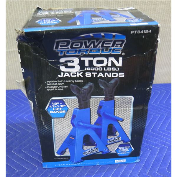 Power Torque Tools PT34124  3-Ton Jack Stands