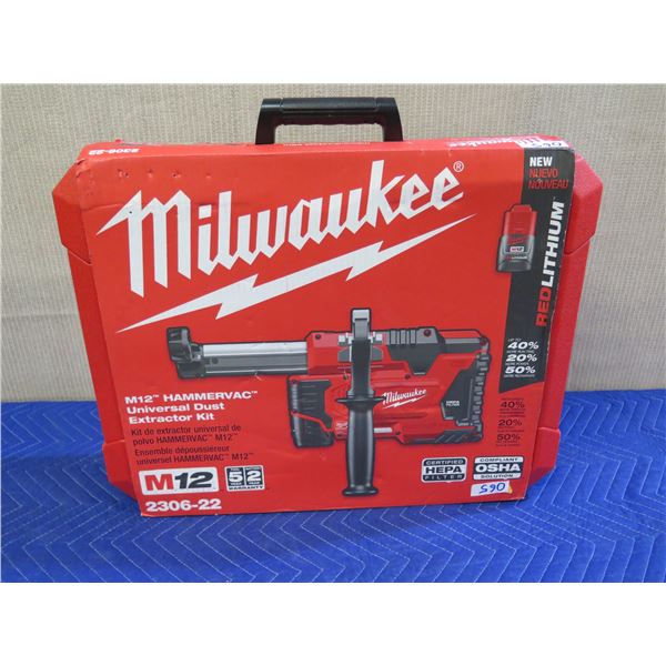 Milwaukee 2306-22 M12 Hammervac Universal Dust Extractor Kit New in Box