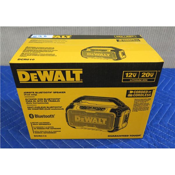 DeWalt DCR010 Jobsite Bluetooth Speaker New in Box (Tool Only)