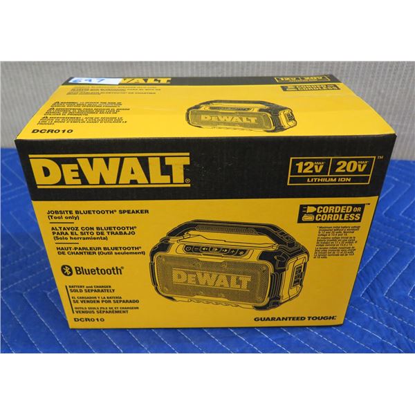 DeWalt DCR010 Jobsite Bluetooth Speaker New in Box (Tool Only)